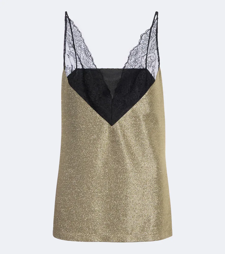 Lace-Trimmed Lamé Camisole by Dolce&Gabbana