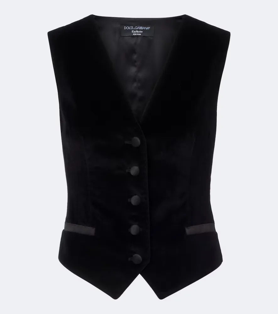 Cotton and Silk-Blend Velvet Vest by Dolce&Gabbana