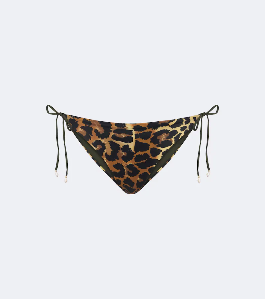 Leopard-Print Bikini Bottoms by Johanna Ortiz