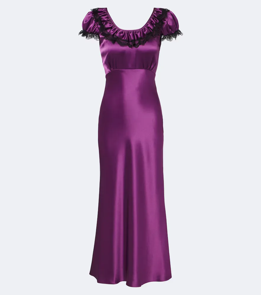 Lace-Trimmed Satin Maxi Dress by Rodarte
