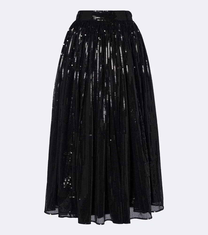 Gathered Sequined Midi Skirt by Dolce&Gabbana