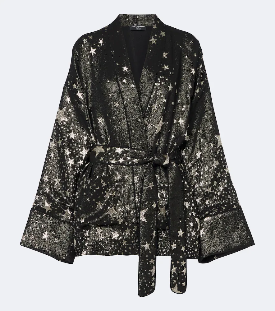 Silk-Blend Jacquard Lam Wrap Top by Dolce&Gabbana