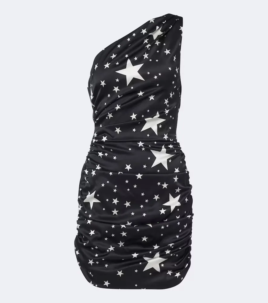 One-Shoulder Printed Silk-Blend Minidress by Dolce&Gabbana