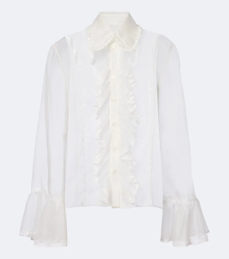 Lace-Trimmed Silk-Blend Chiffon Blouse by Dolce&Gabbana