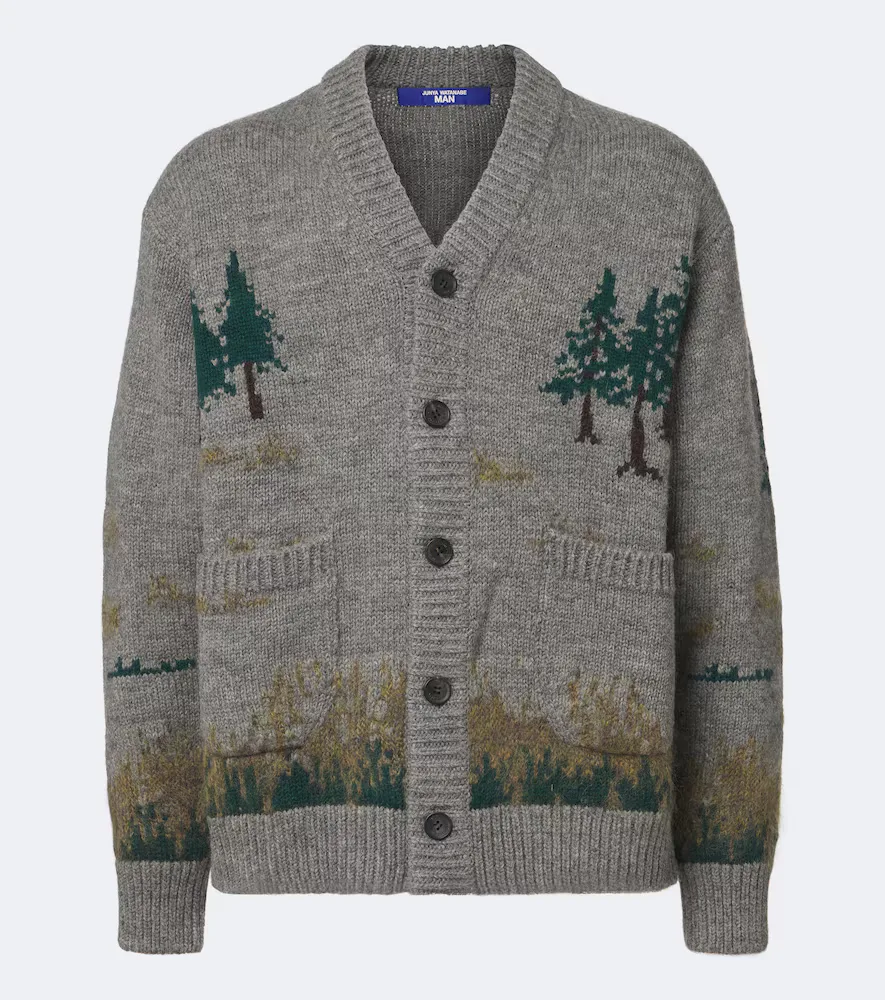 Intarsia Wool and Mohair-Blend Cardigan by Junya Watanabe