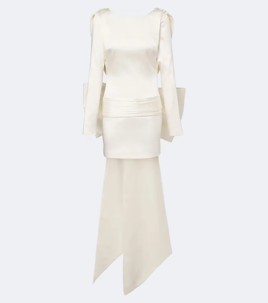 Isthar Bow-Detail Satin Minidress by The New Arrivals Ilkyaz Ozel