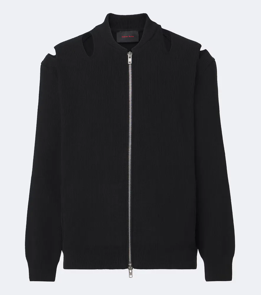 Cutout Wool-Blend Zip-Up Cardigan by Simone Rocha