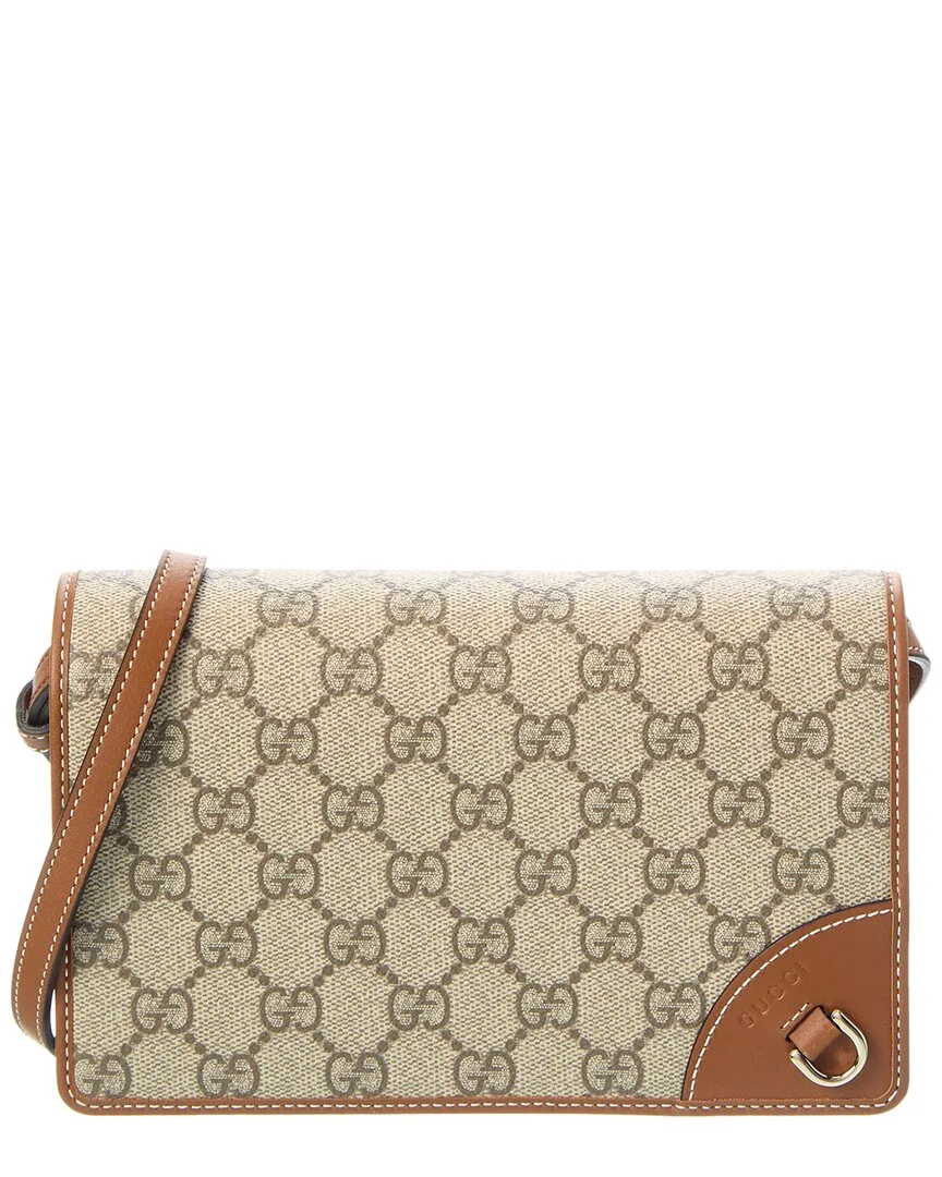 Gg Emblem Super Mini Gg Supreme Canvas & Leather Shoulder Bag by Gucci