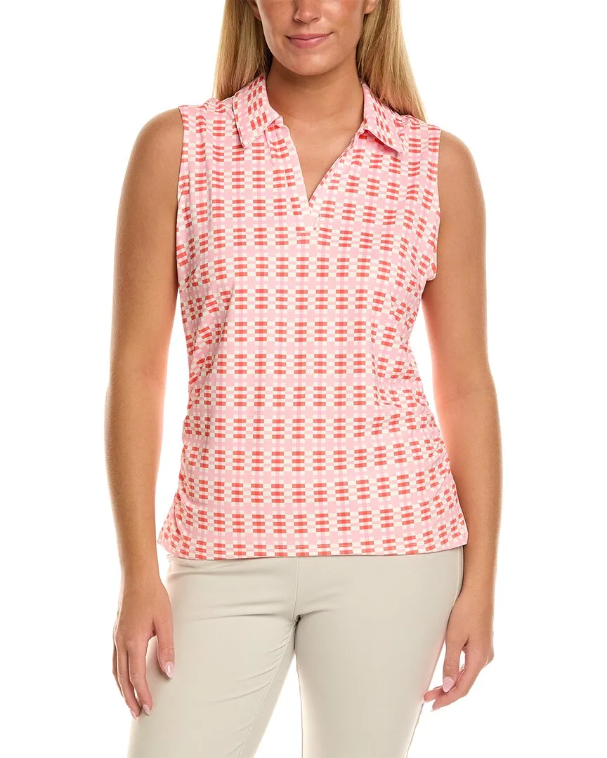 Stella Ruched Split Neck Polo Shirt by Parker