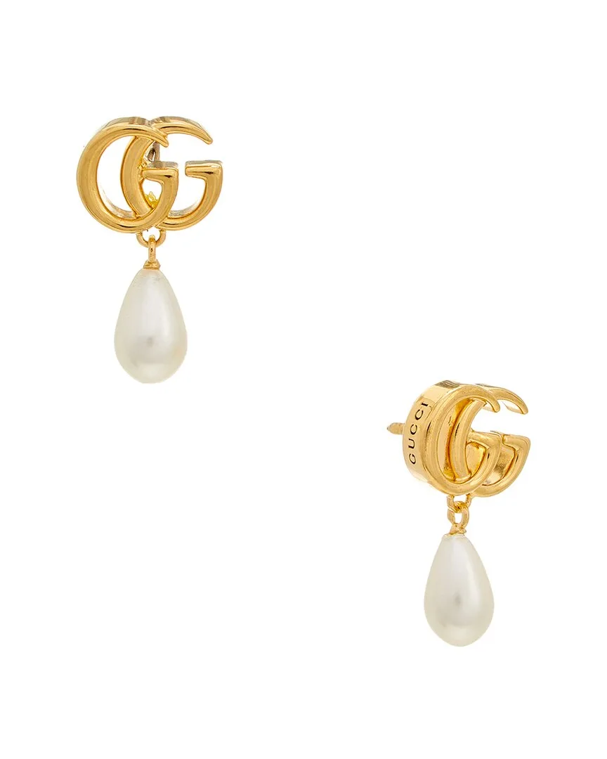 Gg Marmont Pearl Drop Earrings by Gucci