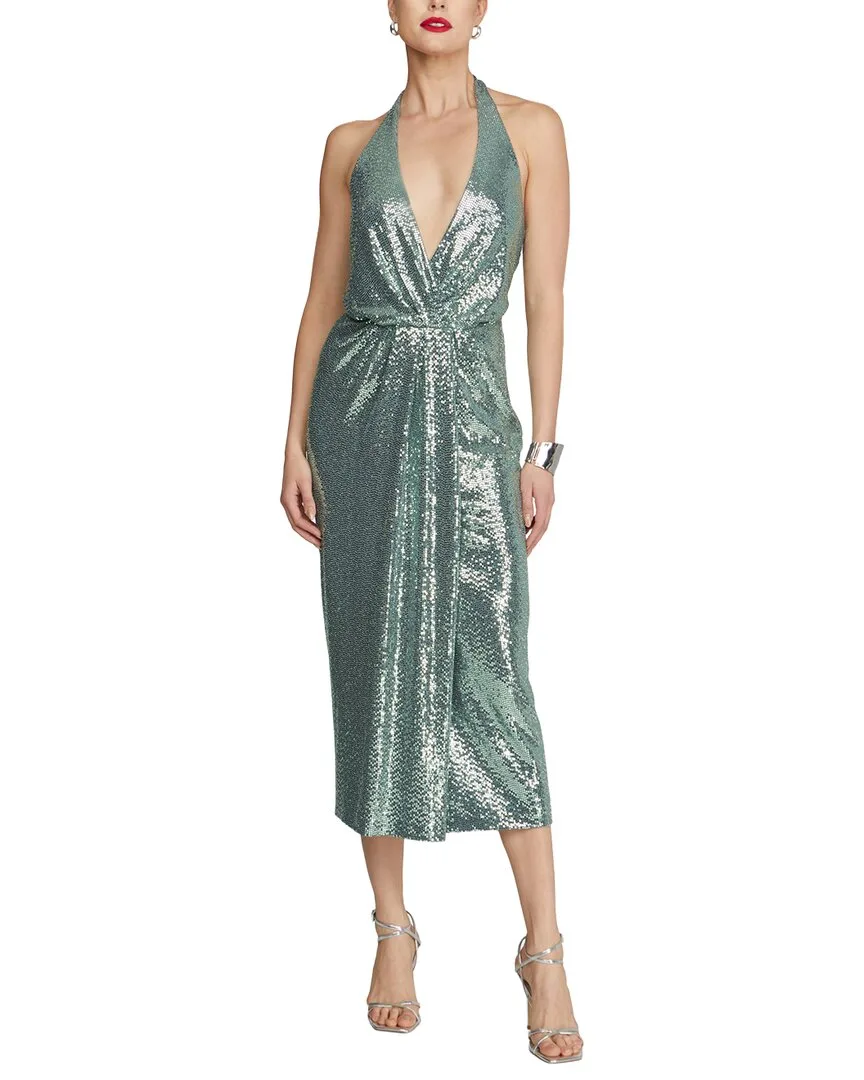Leonie Disco Jersey Midi Dress by Halston