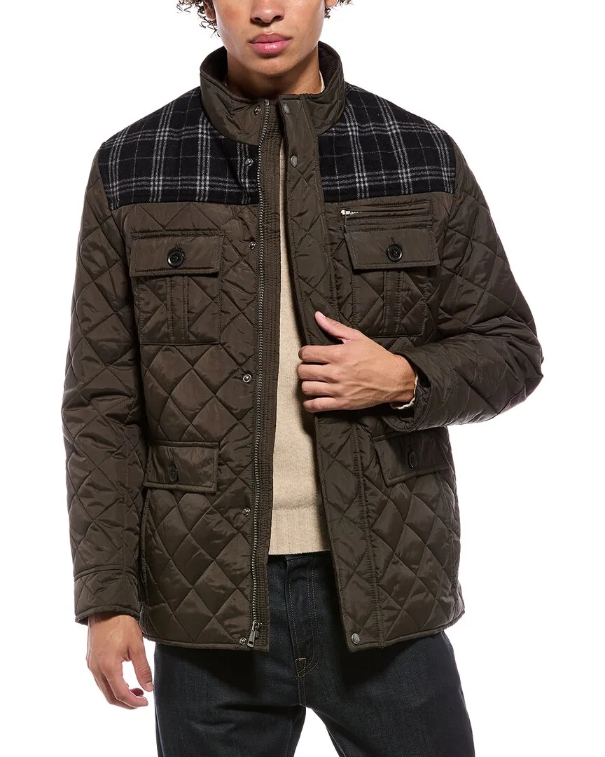 Signature Quilted Wool-Blend Yoke Coat