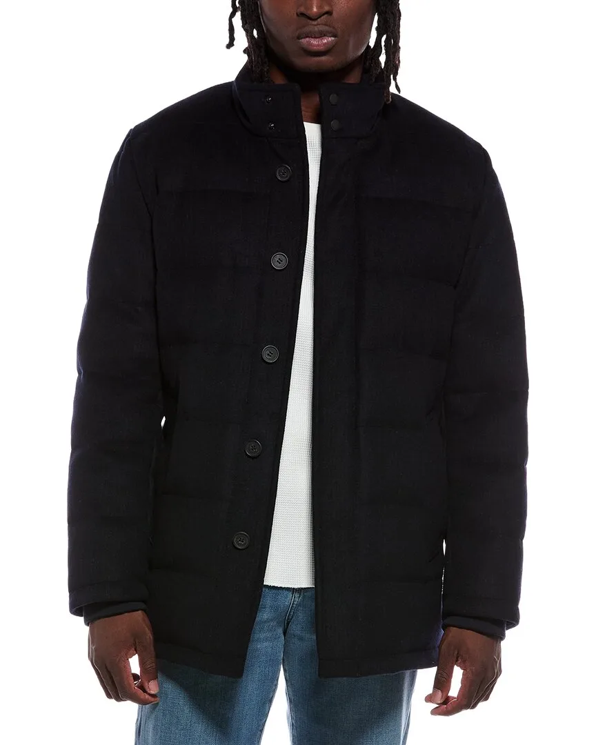 Wool-Blend Down Coat