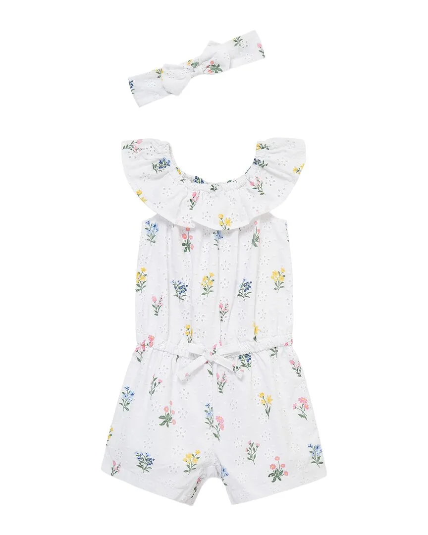 Garden Eyelet Woven Romper Headband by Little Me