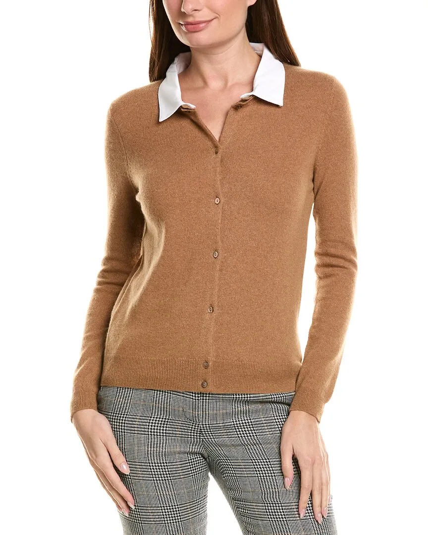 Removable Collar 100% Cashmere Cardigan