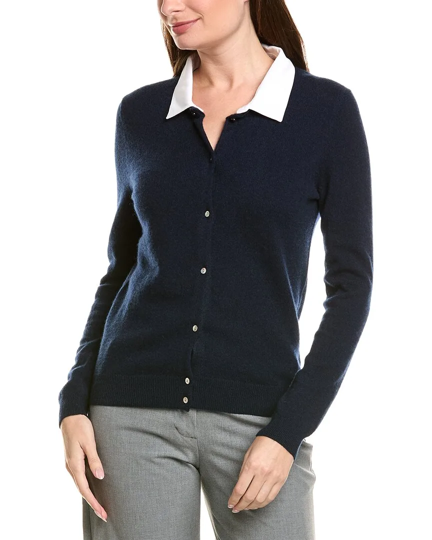 Removable Collar 100% Cashmere Cardigan