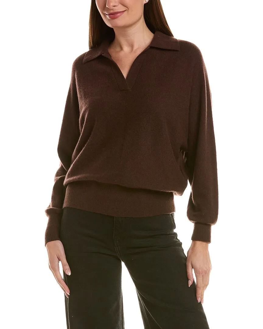 100% Cashmere Oversize Polo Sweater by Incashmere