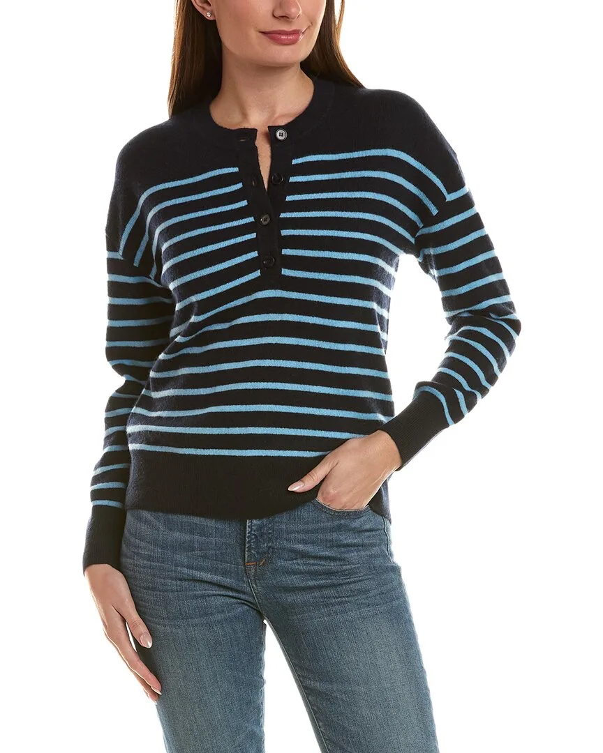 100% Cashmere Henley Sweater by Incashmere