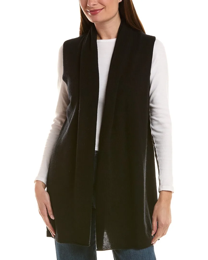 Long Flyaway 100% Cashmere Vest by Incashmere