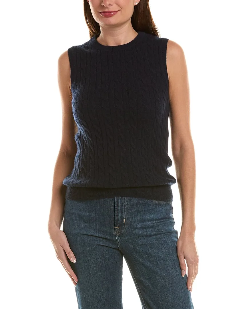 100% Cashmere Cable Vest by Incashmere