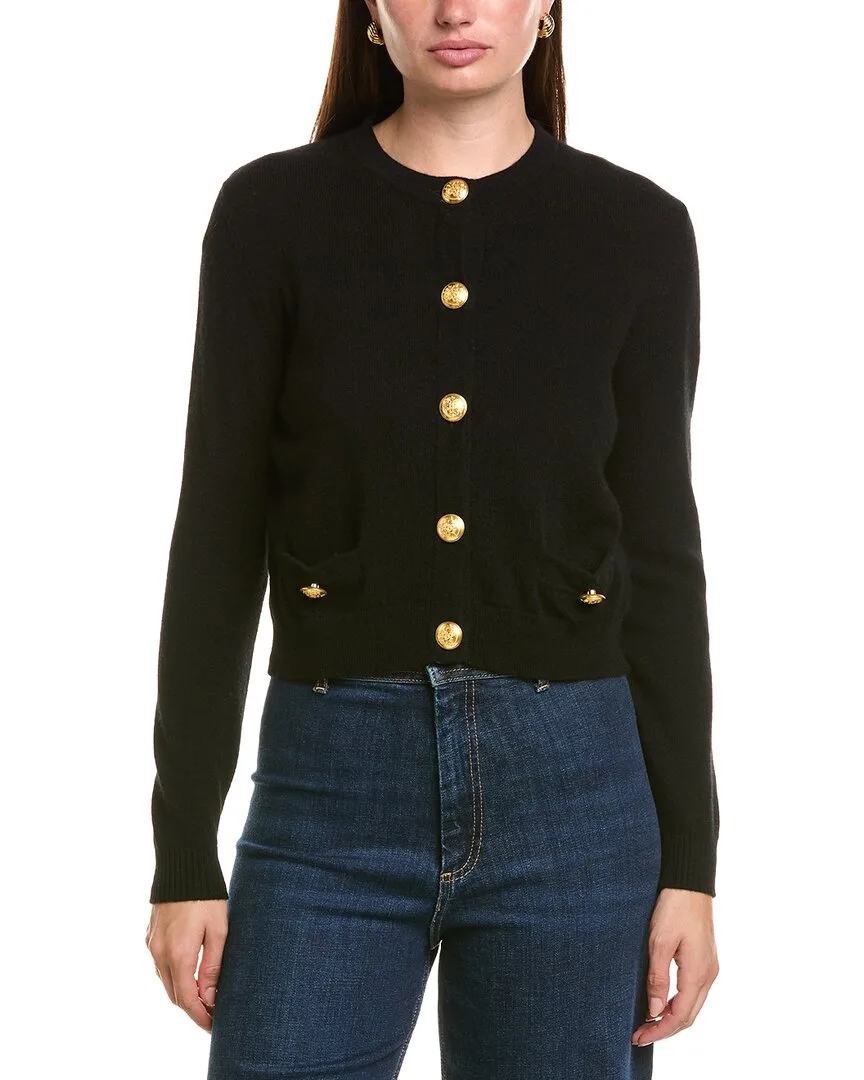 Cashmere Gold Button Cardigan by Hannah Rose