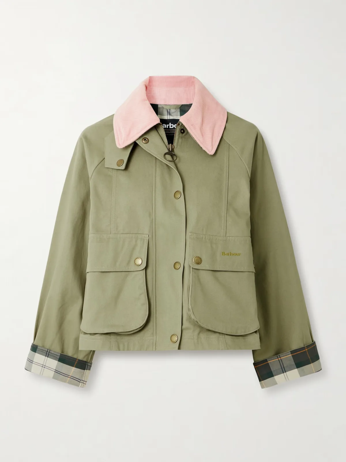- Beadnell Corduroy-trimmed Cropped Cotton-twill Jacket -