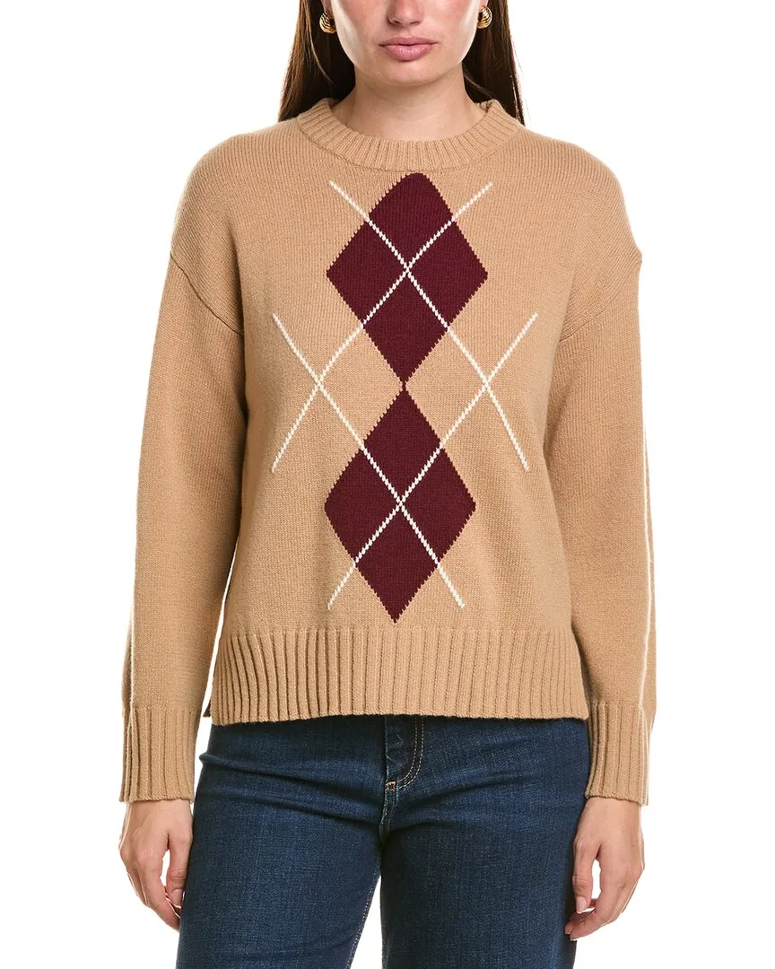 Wool Argyle Crewneck Sweater