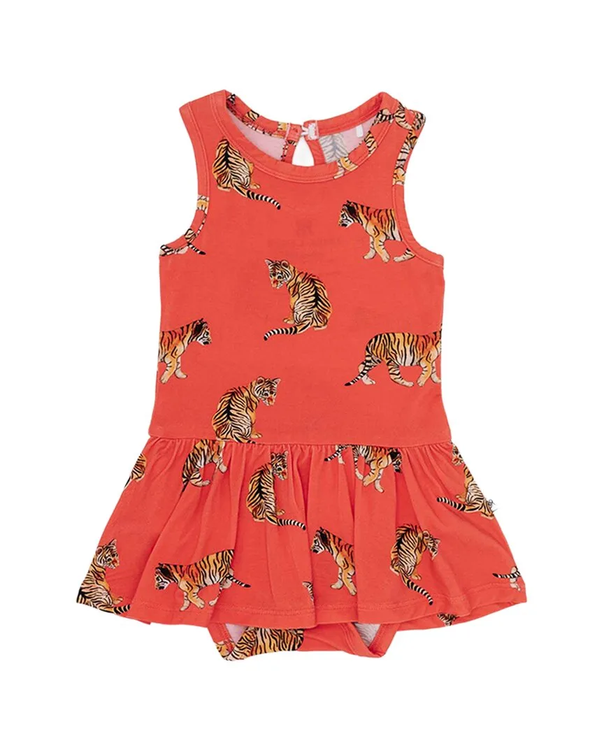 Go Get Em Tiger Racer Back Ruffle Dress by Bums & Roses