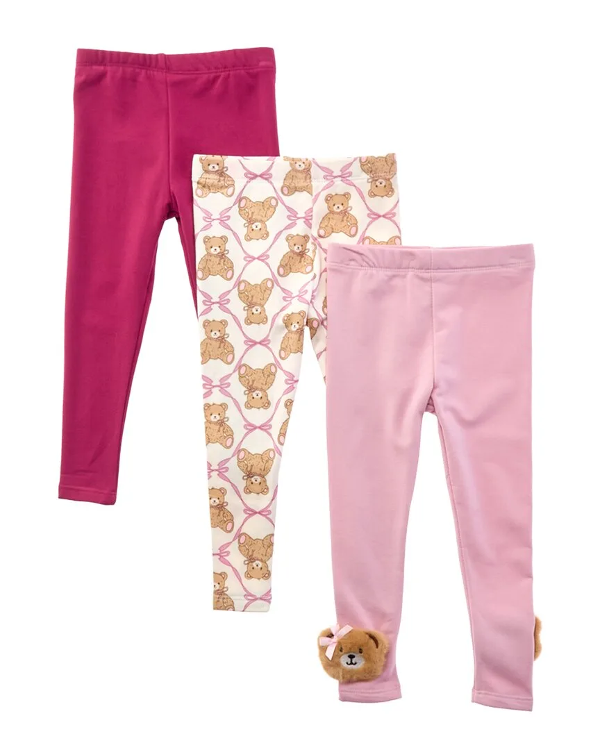 3Pk Teddy Bow Brushed Fleece Legging by Freestyle