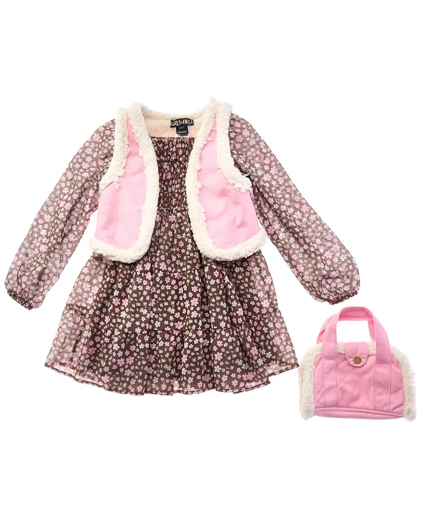 3Pc Pretty Kitty Chiffon Dress Set by Freestyle