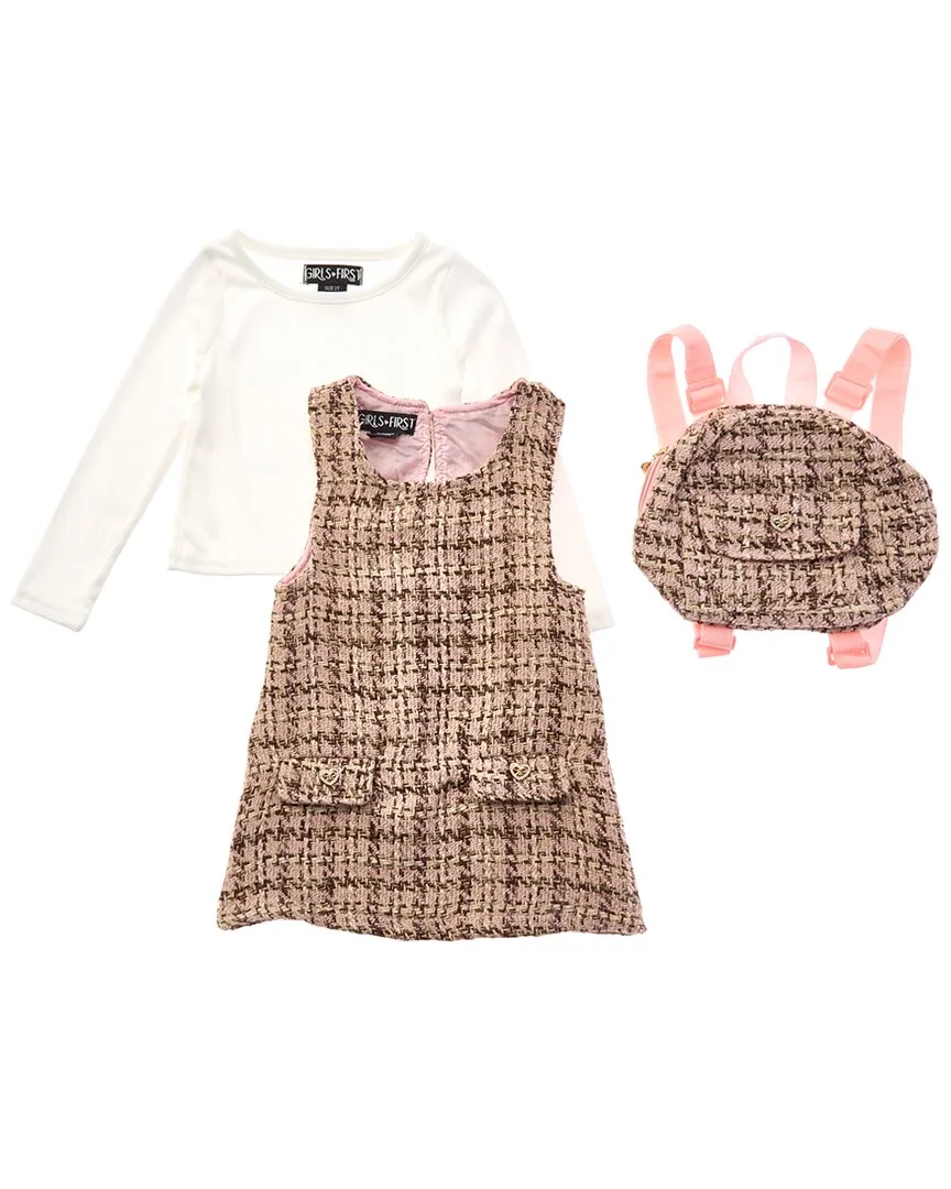 3Pc Shes All That Boucle Jumper Dress Set by Freestyle