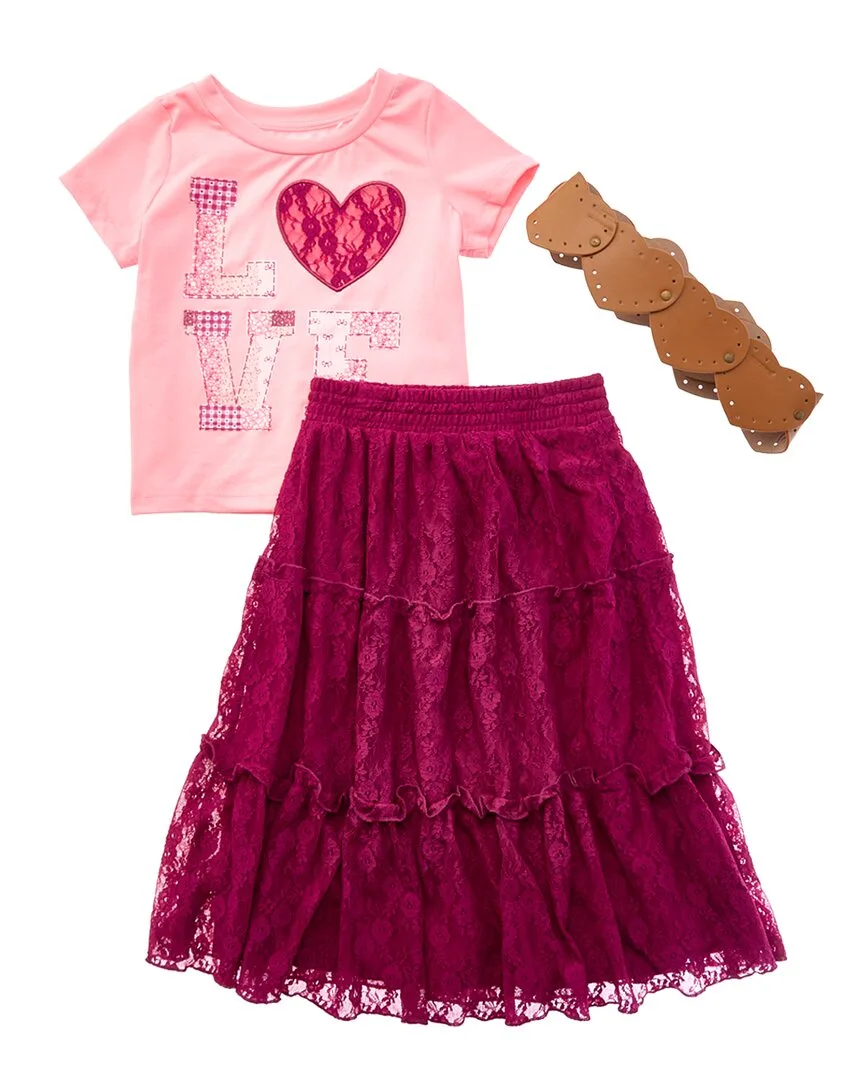 3Pc Love Lace Maxi Skirt Set by Freestyle