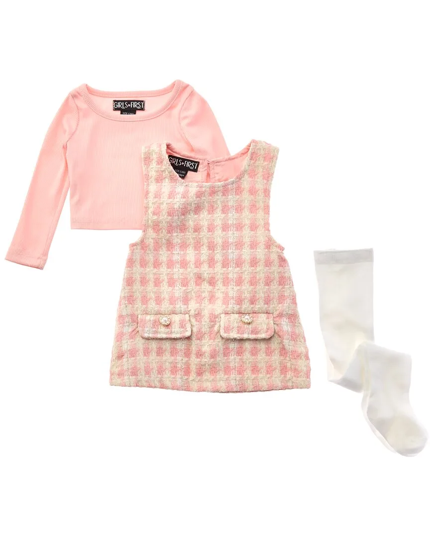 3Pc Heathers Boucle Jumper Dress Set by Freestyle