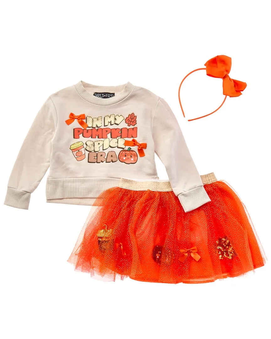 3Pc Pumpkin Spice Tutu Skirt Set by Freestyle