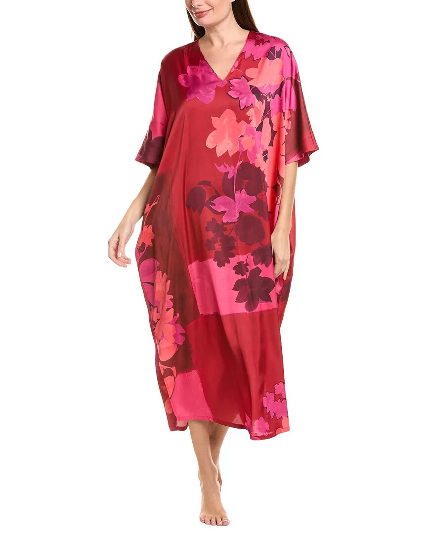 Coromandel Printed Stretch Satin Wedge Caftan by Natori