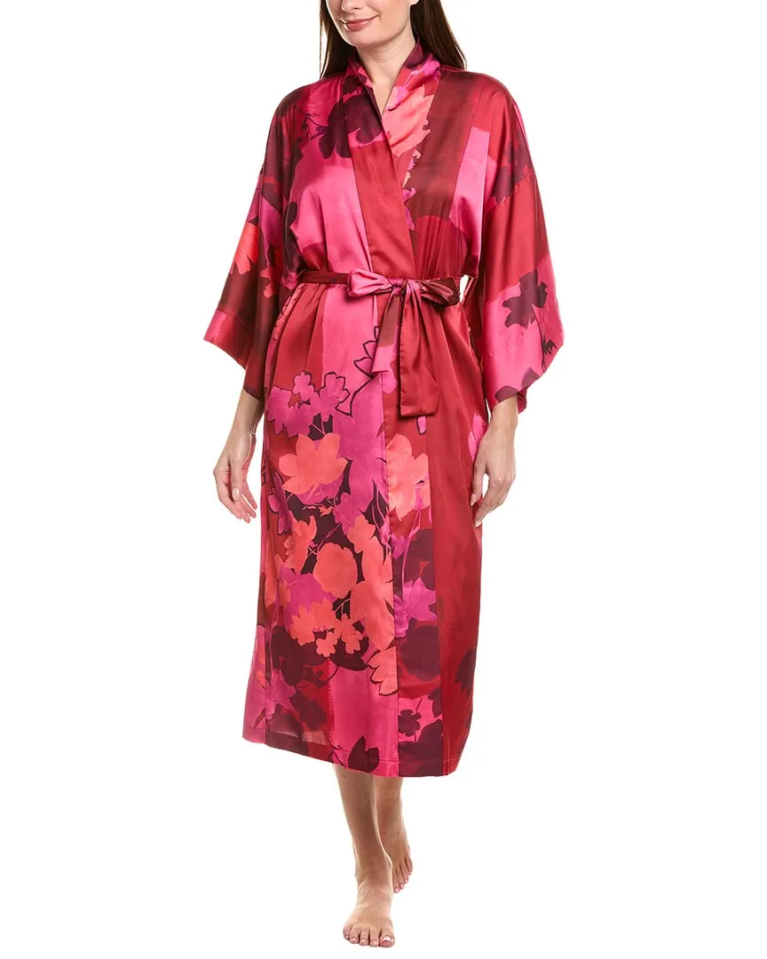 Coromandel Printed Stretch Satin Kimono Robe by Natori