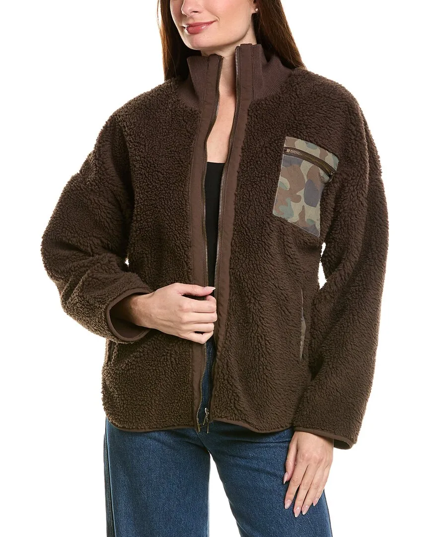 Shearling Zip Front Jacket by Vintage Havana