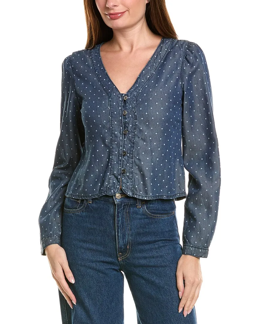 Cropped Button Front Top by Vintage Havana