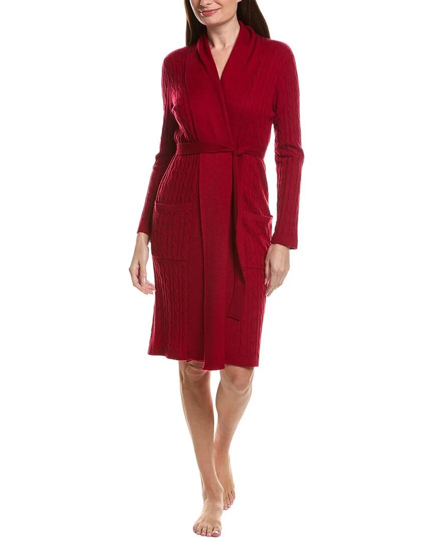 Cable Midi Wool & Cashmere-Blend Robe by Sofia Cashmere