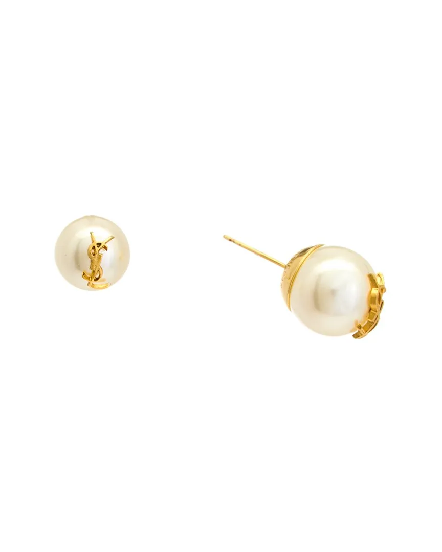 Cassandra Asymmetric Earrings by Saint Laurent
