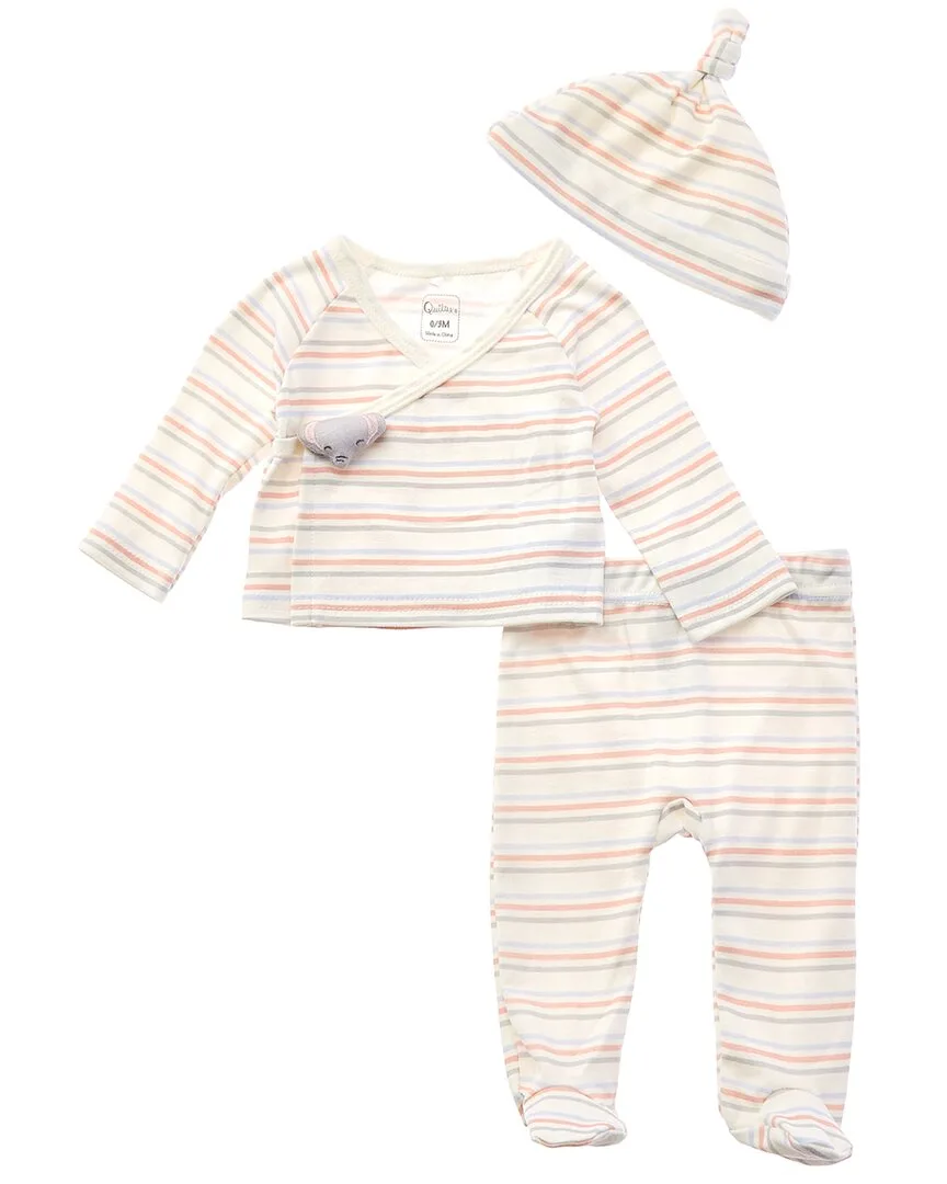3Pc Elephant Cardigan Set by Quiltex