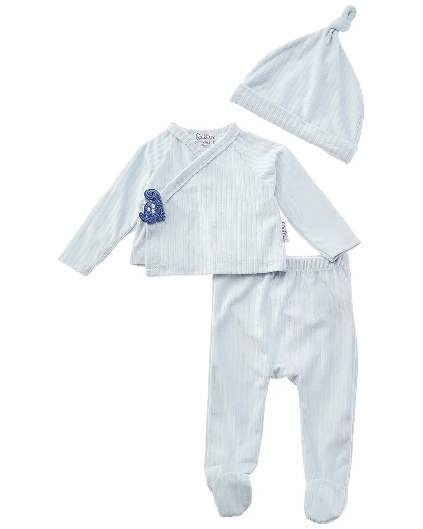 3Pc Dino Cardigan Set by Quiltex