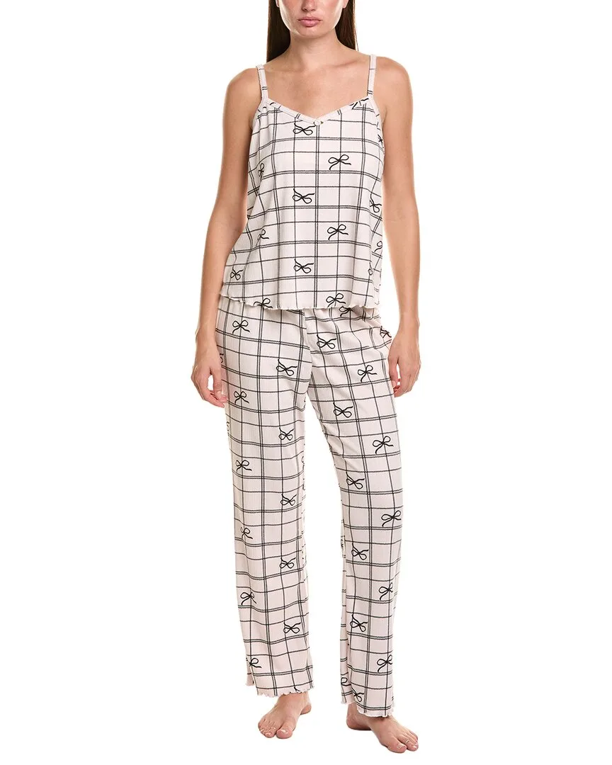 3Pc Printed Pointelle Knit Cami, Pant, & Short Set by Flora by Flora Nikrooz