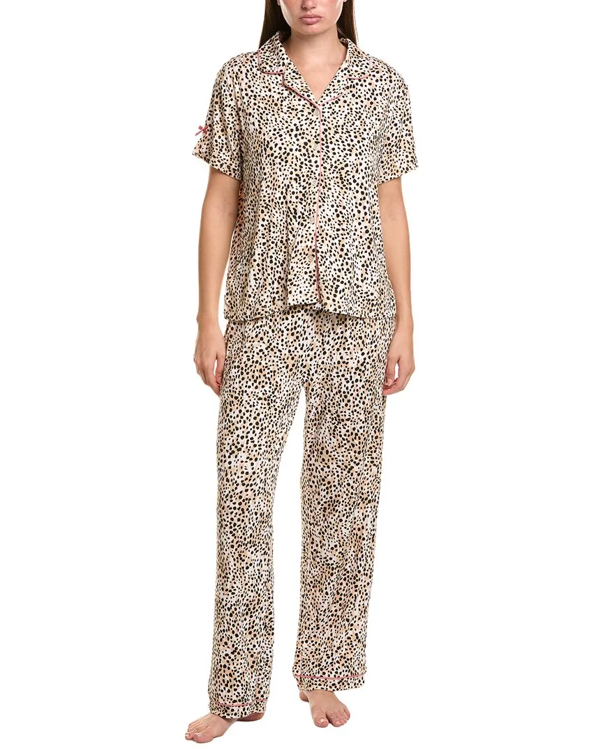3Pc Printed Knit Shirt, Short, & Pant Set
