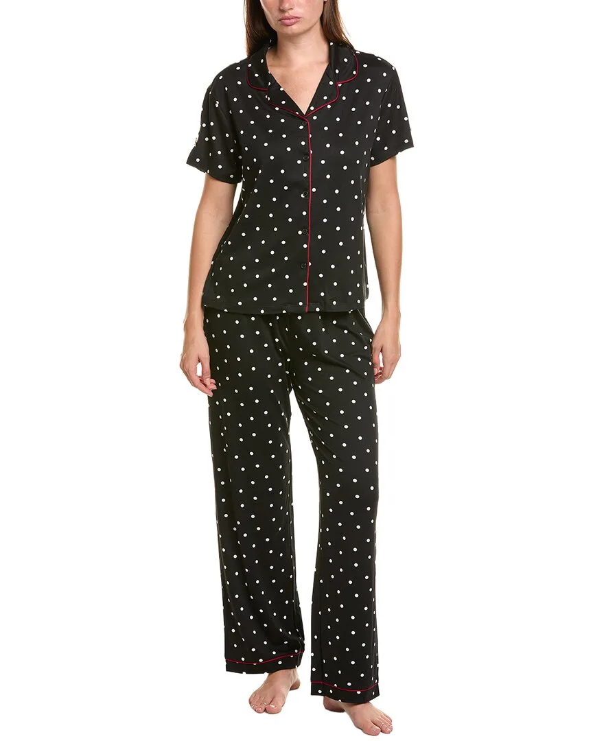 3Pc Printed Knit Shirt, Short, & Pant Set