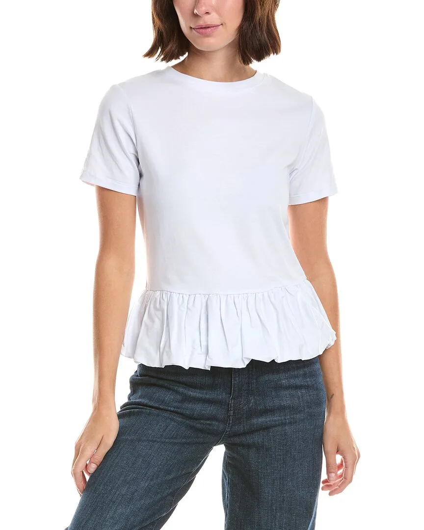 Peplum Bubble Hem T-Shirt by French Connection