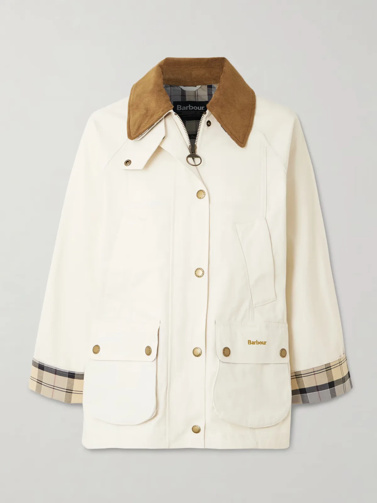 - Modern Beadnell Corduroy-trimmed Waxed-cotton Jacket -