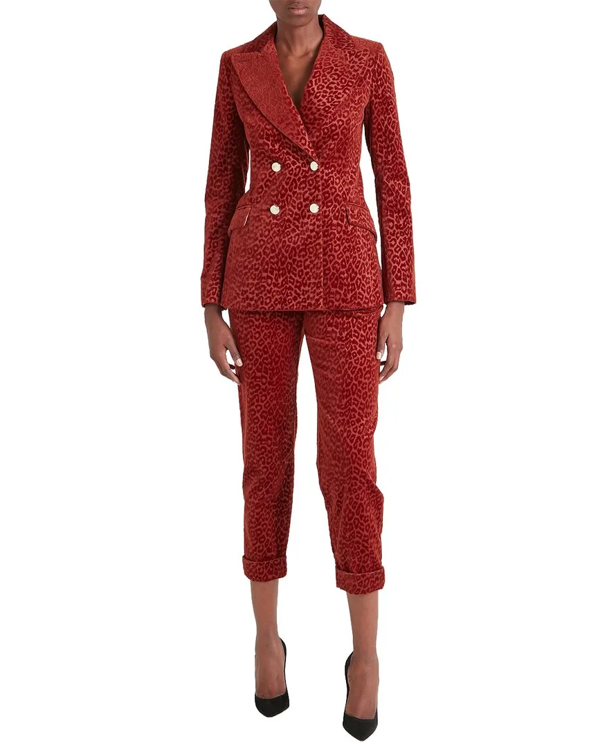 Lynx Velvet Double Breasted Jacket by Temperley