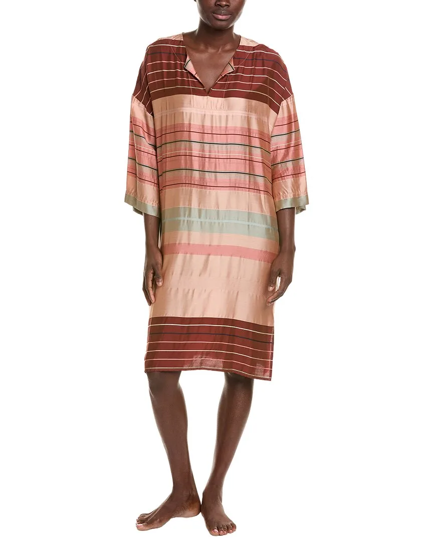 Striped Colorblock Silk-Blend Caftan