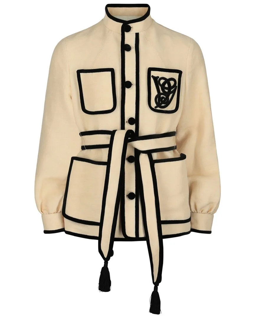 Double-Breasted Long Wool Blazer by Valentino